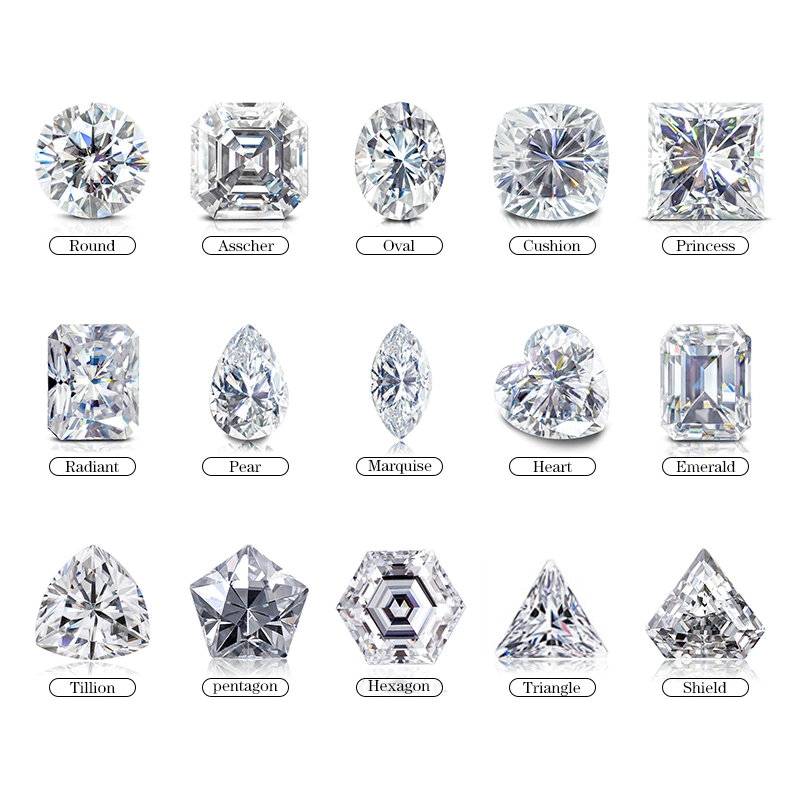 Gra Round Brilliant Cut Color Moissanite Diamond Stone 3mm-12mm 1CT-10CT Vvs Loose Moissanite