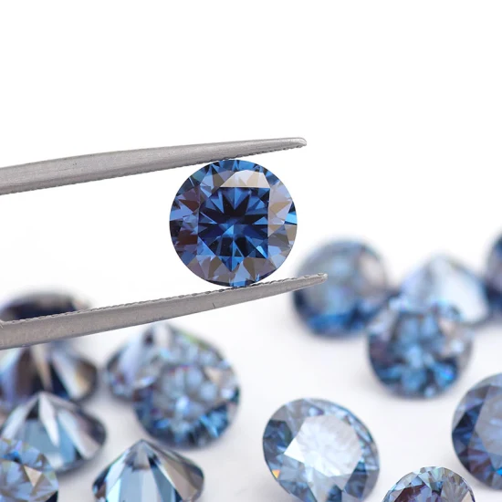 100% pasa el probador de diamantes Color azul moissanita de corte princesa suelta en la fabricación de anillos