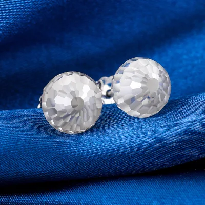 Venta al por mayor de joyería fina a la moda, pendientes de tuerca de diamante de moissanita Vvs con cuentas de poliedro de Plata de Ley 925 de 3/5/6, 5/8mm para hombres y mujeres